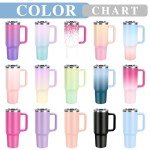 Custom 40oz Tumbler with Handle and Straw