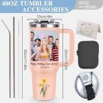 Custom 40oz Tumbler with Handle and Straw