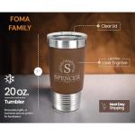 Custom 20oz Leather Tumbler with Name & Logo