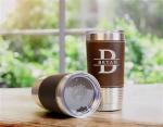 Custom 20oz Leather Tumbler with Name & Logo