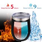 12oz Stemless Wine Tumblers with Lids - 4 Pack