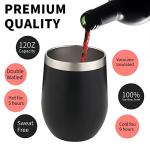 12oz Stemless Wine Tumblers with Lids - 4 Pack