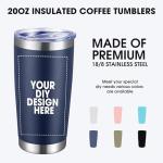 Custom 20oz Stainless Steel Insulated Tumblers - 24 Pcs