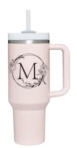 Personalized 40oz Initials Tumbler Cup with Handle