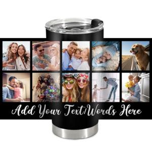Custom Insulated Travel Mug with Photos and Text