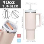 Personalized 40oz Initials Tumbler Cup with Handle