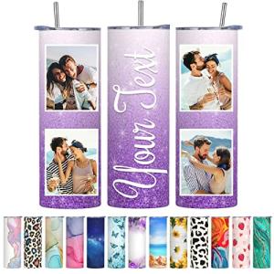 Custom Skinny Tumbler with Photo and Text