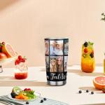 Custom Insulated Travel Mug with Photos and Text