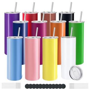 12 Pack 20oz Stainless Steel Skinny Tumblers