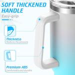 40 oz Pink Insulated Tumbler with Handle & Straw