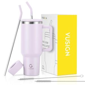 VUSIGN 40 oz Insulated Tumbler with Straw, Orchid
