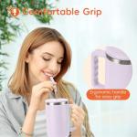VUSIGN 40 oz Insulated Tumbler with Straw, Orchid