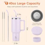 VUSIGN 40 oz Insulated Tumbler with Straw, Orchid