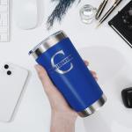 Custom Engraved Royal Blue Tumbler - 20 Oz