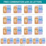 Personalized Monogrammed Glass Tumbler with Straw