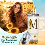 Personalized Sunflower Monogrammed Tumbler - 40oz