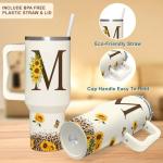 Personalized Sunflower Monogrammed Tumbler - 40oz