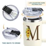 Personalized Sunflower Monogrammed Tumbler - 40oz