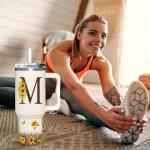 Personalized Sunflower Monogrammed Tumbler - 40oz