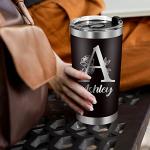 Custom Engraved Name Tumbler with Lid and Straw