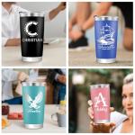 Custom Engraved Name Tumbler with Lid and Straw