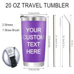 Custom Engraved Name Tumbler with Lid and Straw