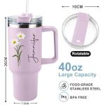 Personalized 40 Oz Stainless Steel Tumbler with Handle