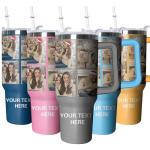 Custom 40 Oz Stainless Steel Tumbler with Straw