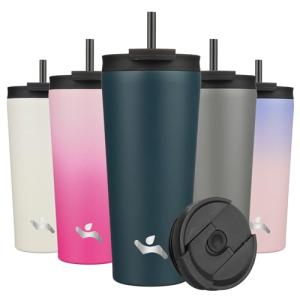 Konokyo 22 OZ Insulated Tumbler with Lid and Straws