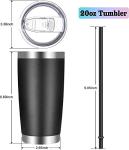 VEGOND 20oz Stainless Steel Tumbler Set, Black