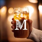 Personalized 16oz Monogrammed Glass Tumbler with Straw