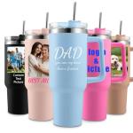 Personalized 40 Oz Tumbler with Handle and Straw