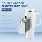 Personalized 40 Oz Tumbler with Handle and Straw