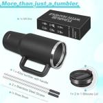 40 oz Insulated Tumbler with Handle and Straw