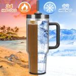 40 oz Insulated Tumbler with Handle and Straw
