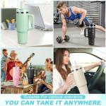 40 oz Insulated Tumbler with Handle and Straw