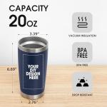 Customizable 20oz Stainless Steel Tumblers with Lid & Straw
