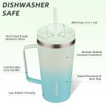 Mint Insulated Tumbler with Handle and Straw