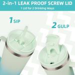 Mint Insulated Tumbler with Handle and Straw