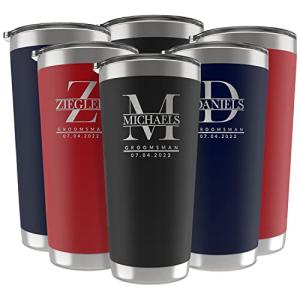 Personalized Stainless Steel Groomsmen Tumblers Set of 6