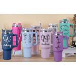 Personalized 40 Oz Stainless Steel Tumbler with Straw