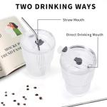 Set of 4 16 oz Iced Coffee Tumblers with Lids