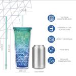 Bzyoo 24oz Double Wall Tumbler with Straw