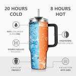 Personalized 40oz Tumbler for Men with Straw