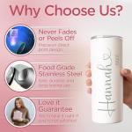 Personalized Black 20 oz Tumbler with Straw
