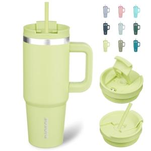 30oz Insulated Tumbler Cup with Handle and Straw