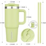 30oz Insulated Tumbler Cup with Handle and Straw