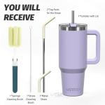 40 oz Insulated Tumbler with Handle and Straw