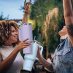 40 oz Insulated Tumbler with Handle and Straw