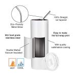 20 OZ White Skinny Tumbler Blanks - 4 Pack